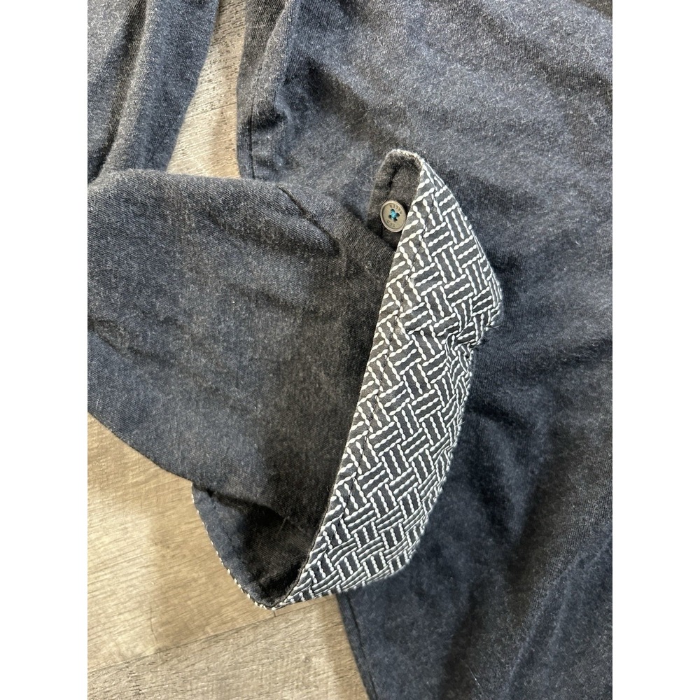 Ted Baker London Men's Long Sleeve Gray Polo Shirt Sz 5 Medium M - Picture 3 of 7